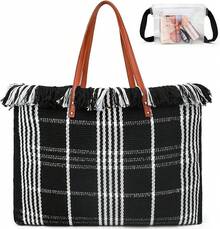 Large Multipurpose Neoprene Beach Tote Bag With Inner Pocket Women/Pool - D1-垂直黑色 - 查看 7