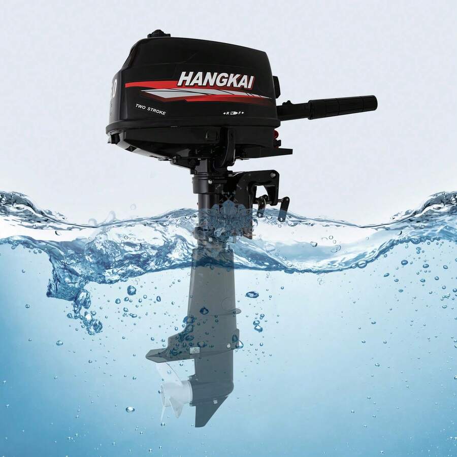 6 HP Outboard Motor Two Stroke 6HP 102CC Water-Cooling CDI Ignition System 4.4kw - Black - View 1