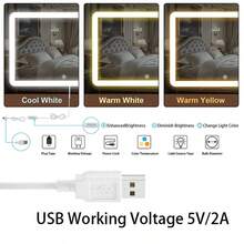 Tocador LED con espejo inteligente iluminado y taburete.  - Perfect For Organizing Makeup, Skincare, Elegant Vanity|Decorative Vanity, Vanity Furniture, Compact For Small Space, Bedroom Decor Gift, Perfect Gift For Women Girls , Ideal para regalos de Navidad y Halloween. - Blanco - Ver 9