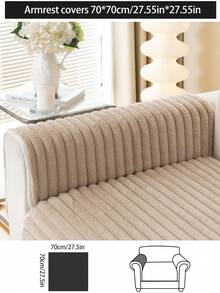1pc Thick Plush Sofa Cushion Cover, All-Season Sofa Seat Protector, Modern Minimalist Anti-Slip Sofa Slipcover, Dust-Proof And Washable, Khaki Soft And Fade-Resistant, Pet-Friendly, Fits L-Shaped Sofa And 1/2/3/4-Seater Sofas - Khaki - View 20