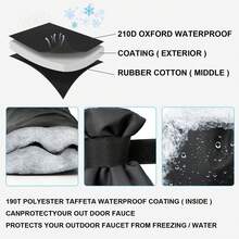 2pcs Faucet Covers For Winter Frost Protection, 20cm X 15cm - Black - View 4