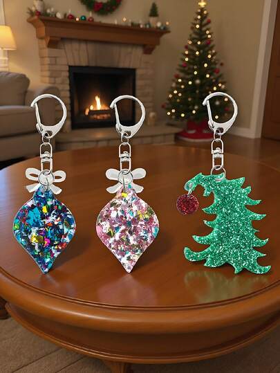 1pc New Christmas Ornament Pendant Keychain, Bag Charms, Car Accessories, Great For Christmas And Daily Casual Outfits, For Christmas Decor Home And Outdoor, Christmas Ornaments For Tree, Best Gift For Friends