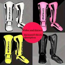 1 Pair Muay Thai Leg Guards, Thick Kickboxing Shin Instep Protector, MMA Fighting Shin Pads, Taekwondo Leg Guards
