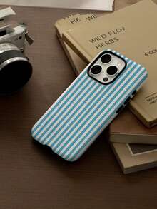 1 Ốp lưng cứng và mềm có thể tháo rời họa tiết sọc trắng xanh 2 trong 1 tương thích với iPhone 17/16/15/14/13/12/11, ốp lưng bảo vệ toàn diện, thích hợp làm quà tặng cho bạn trai/bạn gái - Nhiều màu - Xem 5