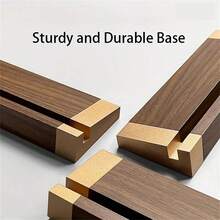 1PC Walnut Wood Base Tent Sign Holder With Metal Finish And Transparent Panel, Anti-Slip Silicone Strip, A4 Size Display For Certificates, Menus, And Signs