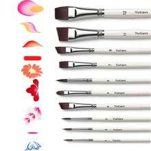 10 pièces Ensemble de pinceaux professionnels pour maquillage de visage - Poils de nylon de qualité, embouts en forme de pétale et ronds, parfaits pour l'embossage et les lignes, manches blancs, parfaits pour les artistes de maquillage de scène et les débutants, pinceaux de maquillage