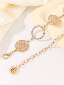 1 قطعة سلسلة معدنية دائرية فارغة للخصر بطراز بوهيمي، إكسسوار موضة للفساتين والجينز والقمصان