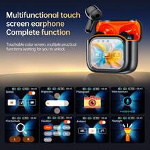 150种语言翻译，永久免费，ANC+ENC降噪，同声传译，双耳模式，现场录音，数字LED电量显示，TWS入耳式无线耳机，内置电容麦克风，重低音，Type-C可充电盒，音乐，游戏，健身，多场景应用，兼容手机/安卓/兼容iPad/OS - 黑橙 - 查看 8