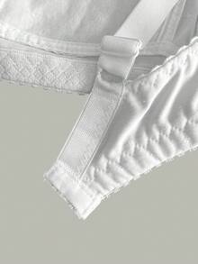 sujetador brasier copa B/C sin varilla ni esponja transpirable para mujer con 3 niveles de sujecion soporte y firmeza detalles bordados 100% algodon comodo y suave para adultos mayores cordones ajustables - Blanco colombia - Ver 2