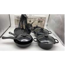 Wielofunkcyjny, 13-częściowy zestaw, zawierający garnki i patelnie. Można go używać do gotowania, duszenia, gotowania na parze i smażenia. Nadaje się do domowych kuchni, restauracji, kursów gotowania itp.