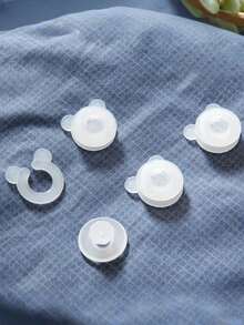 4pcs Instant Curtain Shortening Clips –Curtain Length Adjustment Buttons,No-Need-To-Cut,Plastic Duvet Comforter Clips To Hold Comforter Inside, Keep Your Duvet In Place(Set Of 4) - Transparent 4pcs - View 2