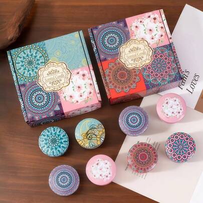 4件/1件花香蜡烛礼盒套装 | 送给闺蜜的生日礼物，送给女性的冬季礼物，香氛大豆蜡烛家居装饰，圣诞礼物，圣诞蜡烛，圣诞香氛。