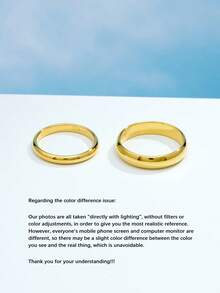 1Pc Minimalist Classic 925 Sterling Silver Plain High Polish Comfort Fit Wedding Bands 18K Gold Plated Silver Rings For Couple