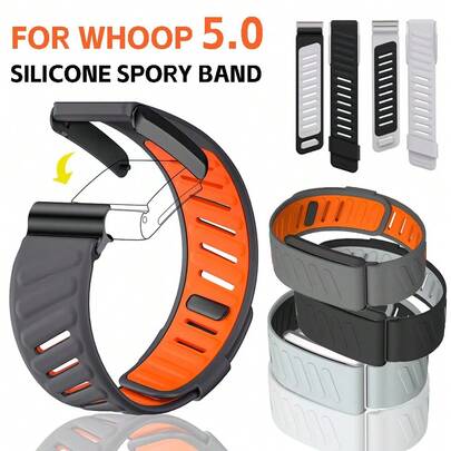 5.0 Silicone Strap 5.0 ECG Edition High Quality Silicone Comfortable Skin Friendly Adjustable Two Tone Replacement Strap 5.0 Men's And Women's Fitness Heart Rate Monitor Replacement Strap Watch Replacement Strap Watch Accessories