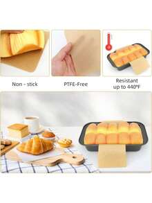 50/100 piezas Forros para molde de pan 9x5 pulgadas, papel de hornear preformado y equipo de hornear esencial, accesorios de cocina antiadherentes y desechables de papel pergamino marrón para tostadas, pasteles, pan de plátano, freidora de aire, suministros de repostería desechables