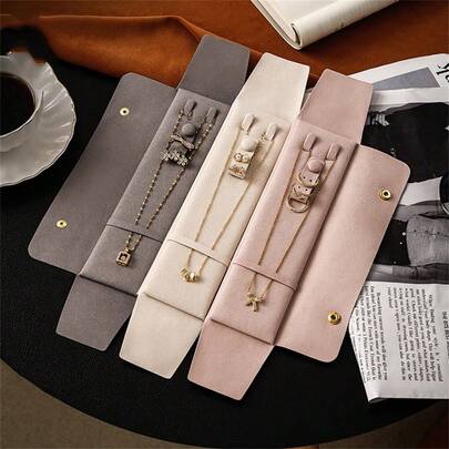 Jewelry Bag Velvet Jewelry Bag Portable Travel Jewelry Packaging Storage Box Necklace Storage, 21*13*9CM