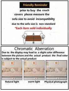 1pc Thick Plush Sofa Cushion Cover, All-Season Sofa Seat Protector, Modern Minimalist Anti-Slip Sofa Slipcover, Dust-Proof And Washable, Khaki Soft And Fade-Resistant, Pet-Friendly, Fits L-Shaped Sofa And 1/2/3/4-Seater Sofas - Khaki - View 12