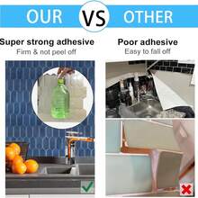 WalDecoo 1/4/10 Sheets Peel And Stick 3D Wall Tiles 12 X 12 Inch Peel And Stick Backsplash Hexagon Long Wall Tiles For Kitchen Bathroom