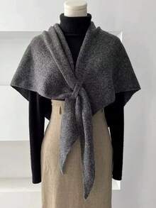 FADZOYLE 1 chiếc khăn choàng màu trơn, khăn trùm đầu Hijab cho mọi mùa thu đông, ấm áp, đan móc, kiểu áo khoác cardigan, áo choàng mềm mại hình tam giác, thích hợp cho du lịch, áo choàng poncho, trang trí, váy dạ hội, du lịch, công sở, đám cưới và làm quà tặng. - Nhiều màu - Xem 16