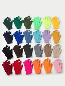 1 Pair Assorted Candy Color Men's Solid Touchscreen Gloves, Warm And Versatile For Autumn/Winter Daily Wear And Outings Winter Head Warmer