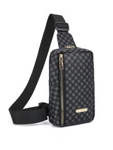 1pc Fashionable Retro PU Leather Lightweight Men's Chest Bag/Phone Bag, Backpack