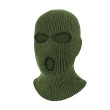 3 Holes Ski Mask Full Face Cover Outdoor Balaclava Winter Knitted Neck Gaiter For Halloween Sports Cycling - Army Green - View 1