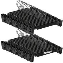 30piezas/50piezas  Ganchos para Pantalones, Gancho con Pinzas Antideslizante, Ajustable Ganchos para Ropa, Perchas para Roap Ahorradores de Espacio con Gancho Giratorios 360°, para Pantalones, Faldas y Toallas (Negro) - 50 piezas/Negro - Ver 8