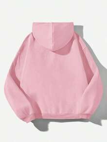 Sudadera  SudaderaschristmasAttitoon Casual Minimalist Navy Blue Hooded Long Sleeve Loose Fit Thick Sweatshirt For Women, Suitable For Autumn/Winter,FallLoose And Comfortablewinter Clothes For Women>Sweatshirtswinter Clothes For Women>Sweatshirts - 粉色 - 查看 3
