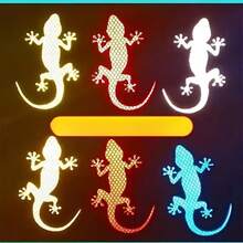 1pc Reflective Lizard Car Sticker - Lucky Charm Sticker, Scratch-Resistant Safety Sticker, Suitable For Cars, Motorcycles, Trucks, High Visibility Nighttime Reflective, Waterproof And Sunproof, Vehicle Decor - Multicolor - View 5