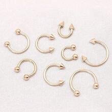 BLISI G23 Solid Titanium Eyebrow Piercing Jewelry, Gokd Black Rose Gold Silver Pink Rainbow Eyebrow Rings 16G Curved Barbell,Tiny Vertical Labret Lip Jewelry Rook Piercing Jewelry For Women And Men{Inchcolor_nameinch:Inch8pcsNosePiercing-RoseGoldinch} - 8件玫瑰金鼻環 - 查看 6