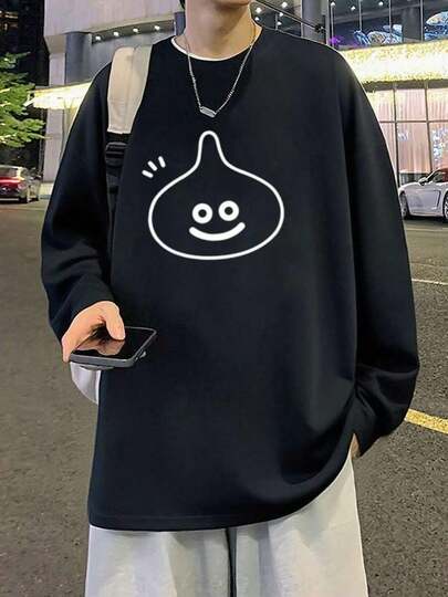 重ポンドコットン210 gメンズ秋冬コットンクルーネックゆったりカジュアル長袖TシャツLong