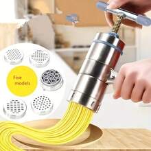 Stainless Steel Manual Pasta Machine Equipped With 5 Noodle Molds/6 Noodle Molds- Manual Crank Pasta Press, Suitable For Homemade Pasta, Pasta, And Lasagna, With Adjustable Thickness - 1 Pc - View 6