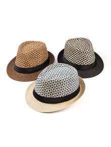 1pc Solid Color Bohemian Casual Retro Polyester Decorative Ribbon Felt Hat, Soft Cap, Fedora Hat, British Style Trilby For Men, Elegant For Commuting In Autumn/Winter - Top Hat - View 13