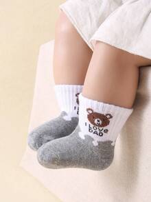 20 Pairs Fruit Color Bear Jacquard Elastic Short Socks, Suitable For Autumn/Winter - Parent-Child Interactive Language Print Socks, Suitable For Infants And Toddlers. New Autumn Product, Skin-Friendly Soft And Comfortable, Versatile Use, Ideal Choice For Students, Suitable For Daily Wear In Autumn/Winter, Holiday Gifts, Travel, Back To School, Family Gatherings, Thanksgiving, And More.