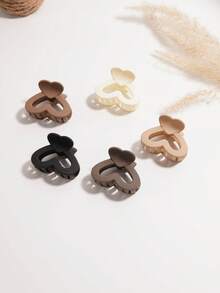 4/5 presilhas de cabelo minimalistas foscas vintage vazadas em formato de coração, novas presilhas de cabelo cor café com leite, acessórios de cabelo, adequadas para o Halloween, presilhas de cabelo de inverno