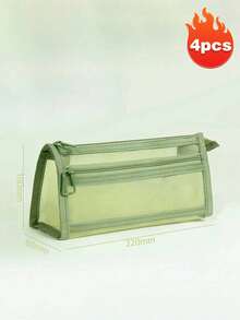 1个透明大容量学生文具笔袋，时尚简约设计，考试笔袋，透明网眼笔袋，简约学生文具包，适用于大学入学考试、学习办公用品、学校用品、返校季 - 彩色 - 查看 23