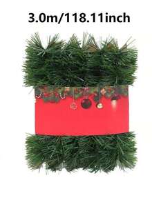 39/59/118 pulgadas Corona de Navidad artificial verde - Decoración navideña para interiores/exteriores, adecuada para el hogar, fiestas, mesa de comedor, pared, decoración de chimenea. Corona trenzada artificial DIY, plantas esenciales para Navidad, para agregar un ambiente festivo. - Multicolor - Ver 8