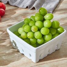 Ceramic Berry Basket Square Fruit Bowls With Holes Berry Bowl Colander Fruit Basket For Kitchen Décor - 5.8" Berry Containers For Fridge, Set Of 2, White - 白色 - 查看 8