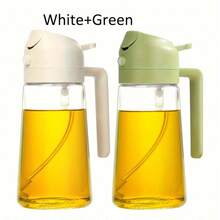 450ml 便携式喷油器和倒油器 - 二合一厨房油液分配器，配有符合人体工程学的手柄，耐用塑料，适用于烹饪、烧烤、烘焙、沙拉 - 均匀的热量分布，高效的油液分散，烹饪配件，时尚的设计，易握手柄 - 彩色 - 查看 14