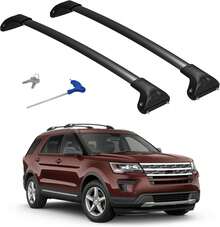 300lbs Roof Rack Cross Bars Compatible With Ford Explorer 2016-2019 Limited/XLT/Sport/Platinum,Heavy Duty Aluminum Roof Rails Crossbars Rooftop Cargo Basket Carrier Luggage Black - A.適用於探險家 2016-2019 - 查看 1