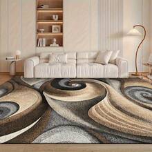 850gm², Soft Thickened Area Rug, Modern Minimalist Abstract Swirl Pattern Carpet, Available In Brown, Gray, Beige, Machine Washable, Soft And Comfortable, Lightweight, Suitable For Bedroom, Living Room, Office, Indoor Game Room, Cloud-Like Softness, Suitable For Christmas, Halloween, Thanksgiving, Father's Day, Mother's Day, Independence Day, Labor Day, Grandparents' Day - 彩色 - 查看 4