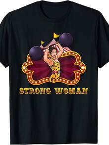 Strong Woman Erhuman Circus Staff Carnival Theme Party T-Shirt - 款式11 - 查看 1