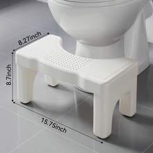 Toilet Stool, Bathroom Step Stool, Toilet Footstool, Portable Travel Squat Stool, Bathroom Stool, Toilet Leg Pad, Non-Slip Potty Stool, Adult/Elderly Toilet Step Stool. Christmas Gift, Holiday Gift, Moving Gift. - 白色 - 查看 1