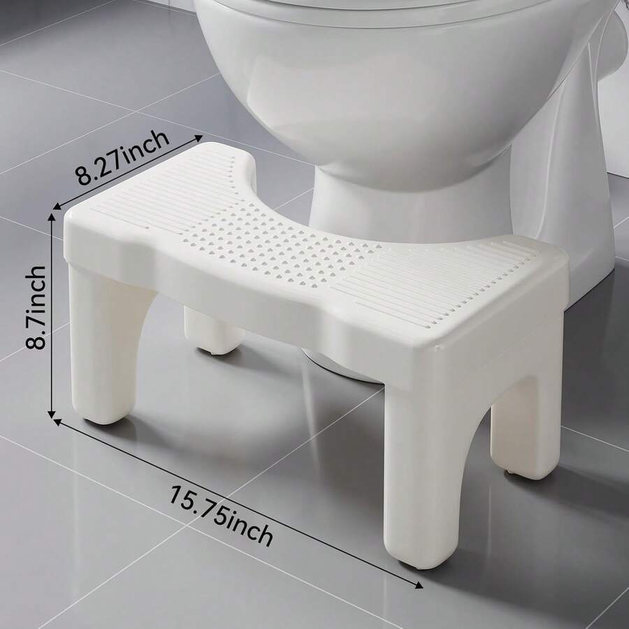 Toilet Stool, Bathroom Step Stool, Toilet Footstool, Portable Travel Squat Stool, Bathroom Stool, Toilet Leg Pad, Non-Slip Potty Stool, Adult/Elderly Toilet Step Stool. Christmas Gift, Holiday Gift, Moving Gift. - 白色 - 查看 1