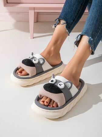 Pantuflas de mujer con forro de piel de conejo sintética para otoño/invierno, diseño de conejito color azul pálido, talla grande, unisex, casuales, cómodas, de lino