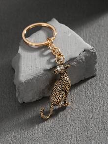 1pc Fashion European Hollow-Out Dual Accessories Dual-Color Fierce Leopard Head Keychain Pendant Ornament, Suitable For Men, Women, Couples, Car Keys, Luggage Decorative, Great Gift - Multicolor - View 13