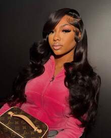 28 Inch Natural Black Lace Front Wigs Human Hair Pre Plucked Full Density Body Wave Lace Front Wigs Human Hair13x6 Wig  13x4 HD Transparent Full Frontal 5x5 Natural Wig For Woman Halloween Season - Natural Black - 查看 2