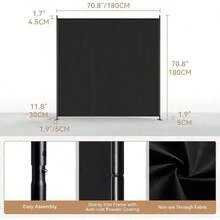 CHopetree Separador de habitacion de 3 paneles negro divisor de habitacion sin cable moderno - 1 panel - Ver 4