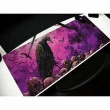 Gothic Raven Skull Mouse Pad Gaming Office Mousepad Desk Accessories Computer Accessories Mat Base And Stitched Edge Keyboard Mousepad Computer Long Desk Pad For Gaming And Office - Multicolor - View 7