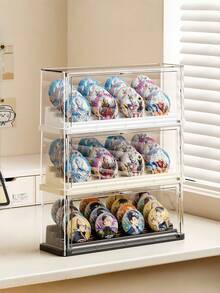 2025 New Bestselling Desktop Display Rack, Dustproof Desktop Storage Box, Tiered Shelf Peripheral Badge Multi-Layer Desktop Organizer Rack, Large Capacity Transparent Display Rack, Suitable For Peripheral Figurines And Toy Display - Multicolor - View 1